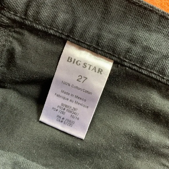 Nordstrom Big Star | Kyle Boyfriend Distressed Black Denim Shorts | 27 - Picture 5 of 6